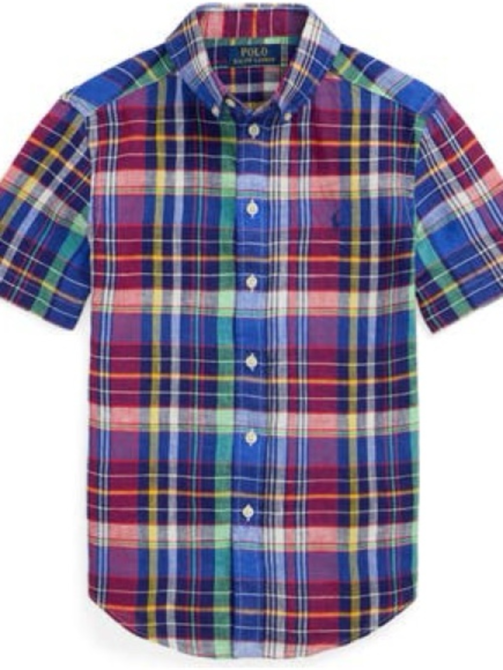 Polo by Ralph Lauren Blue Plaid Short-Sleeve Button-Down Shirt
